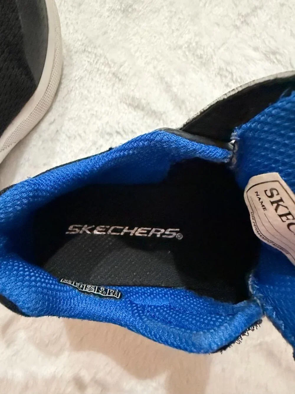 SKECHERS Kids Black Blue Green Sneakers Hook & Loop Athletic Shoes
